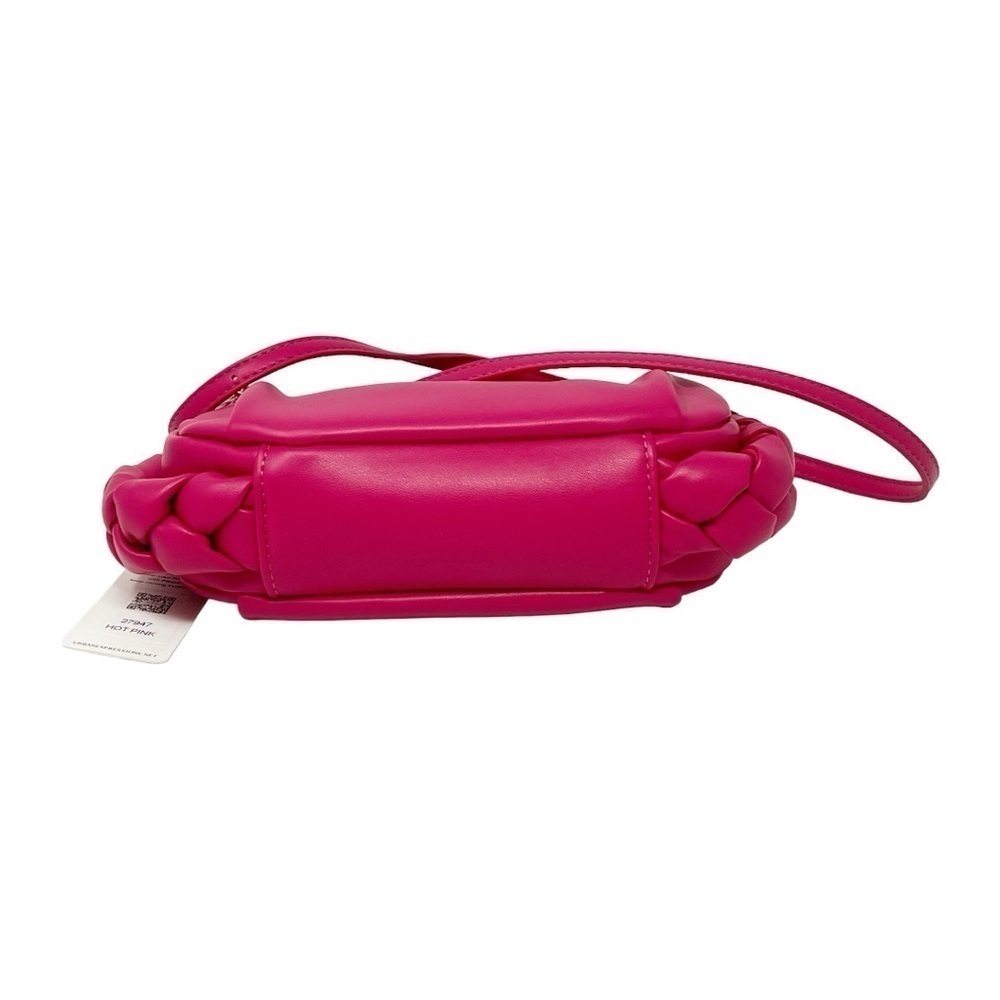 NWT Urban Expressions Vegan Leather Braided Purse/Crossbody Hot Pink. - Picture 7 of 7